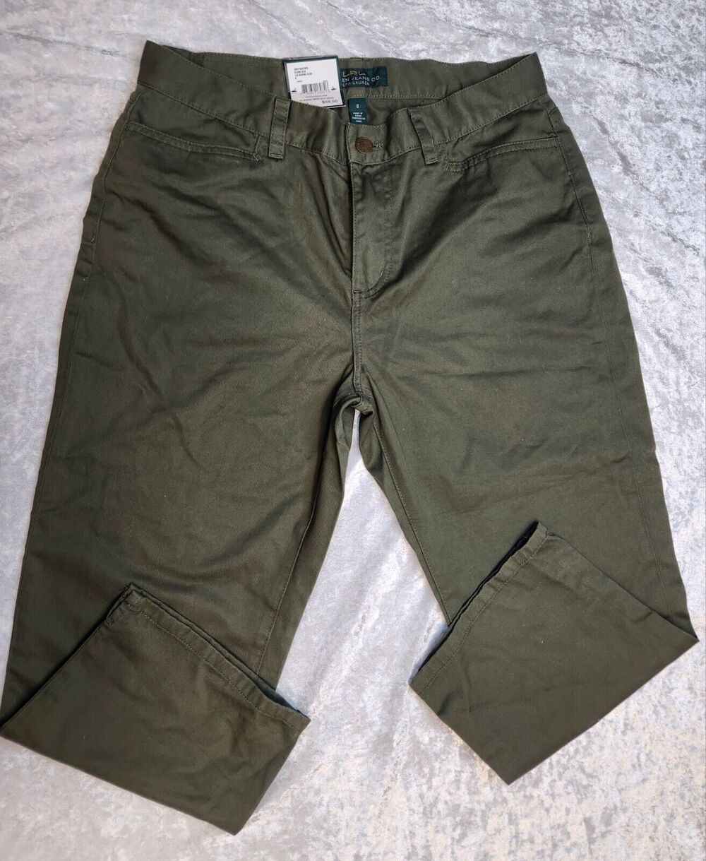 NWT Ralph Lauren Jeans Co. Womens Olive Green Classic Midcalf Pants-Size 6